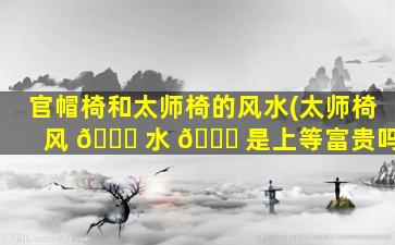 官帽椅和太师椅的风水(太师椅风 🐝 水 🐛 是上等富贵吗)
